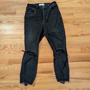 Abercrombie Curve Love Ultra High Rise Ankle Straight Jeans - Black - Size 28
